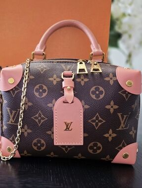 Louis Vuitton Petite Malle Souple in monogram canvas with a pink